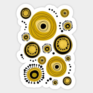 Mid Century Yellow Flowers Pattern Sticker